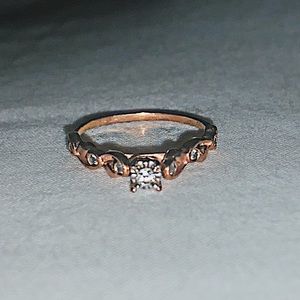 Gold and diamond promise ring